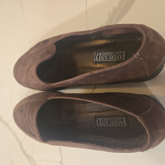 Lands End Suede Slip On Loafers Womens Size 10 Brown - Picture 6 of 8